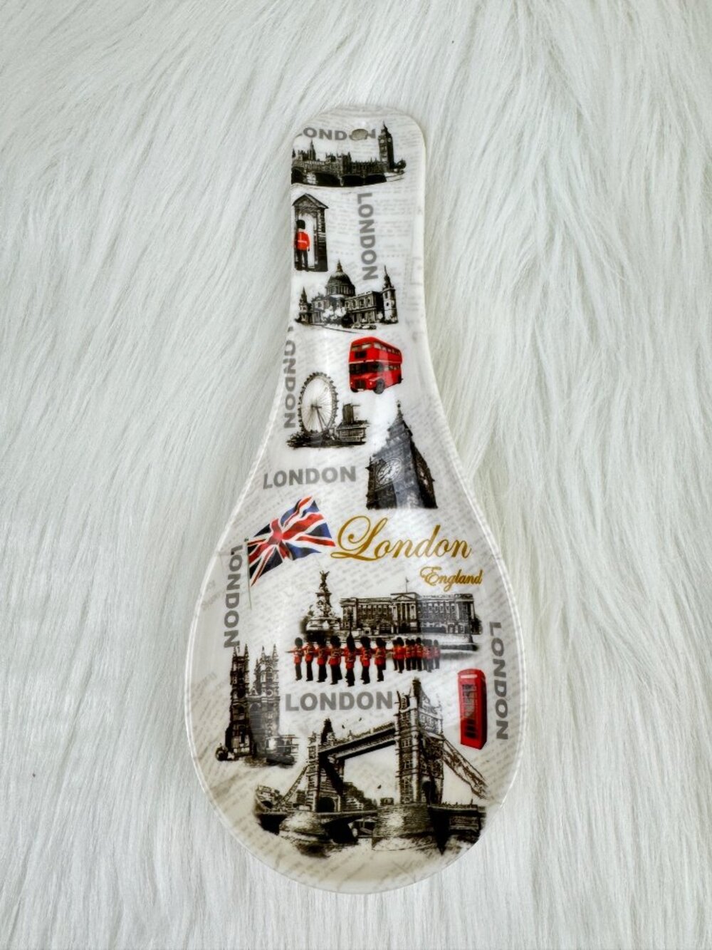 Melamine Plastic London Large Spoon Rest Teabag Tidy Souvenir